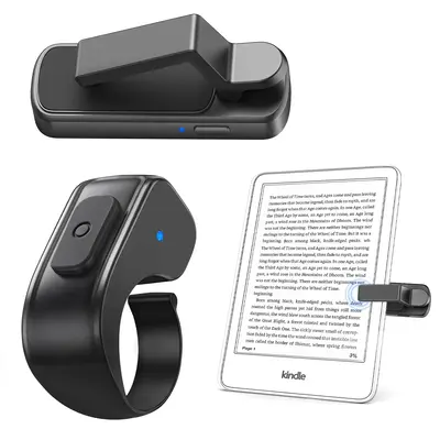 DATAFY Page Turner Ring for Kindle, Hands-Free Remote Control with Storage Bag, Camera Shutter & Video Recording, eReaders Cl...