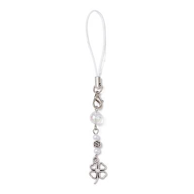 Tibetan Style Alloy with Glass Mobile Straps