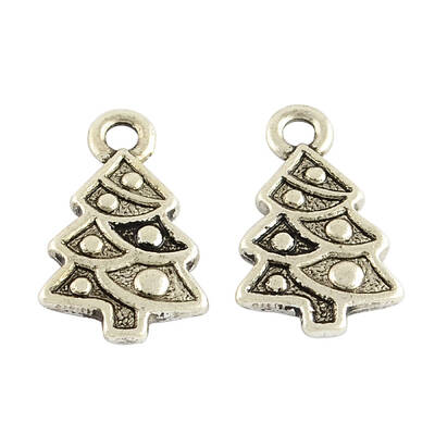 Christmas Tree Alloy Pendant Settings for Enamel