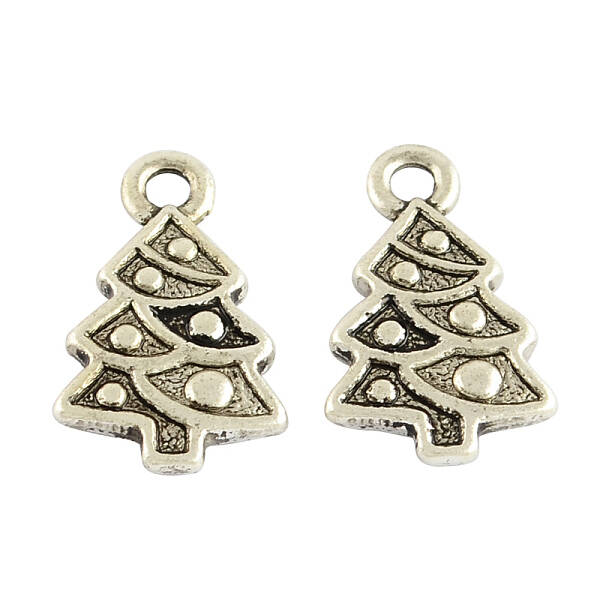 Christmas Tree Alloy Pendant Settings for Enamel