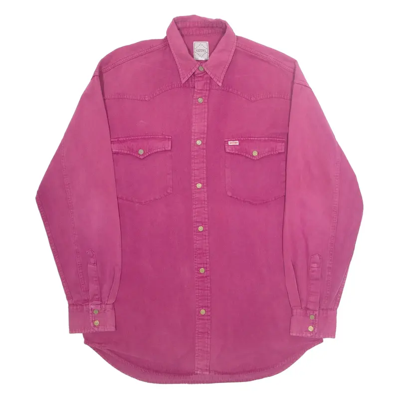 TEDDYS Mens Denim Shirt Purple Long Sleeve M