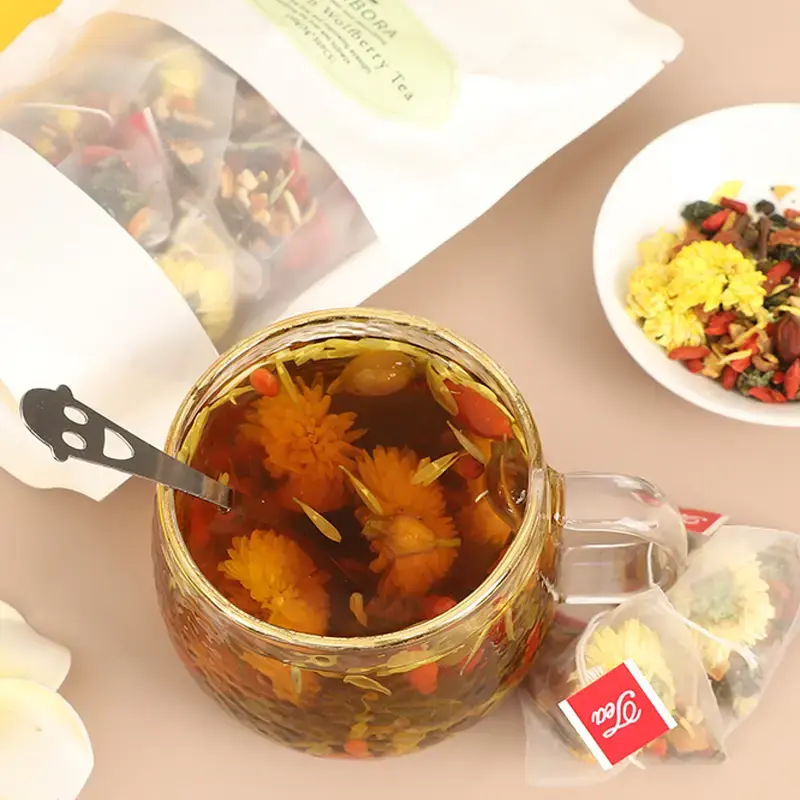 Chrysanthemum Tea - Liver Detox Tea Bags with Goji Berry, Chrysanthemum, Dandelion & Wolfberry - Vegan & Caffeine-Free, Fathe...