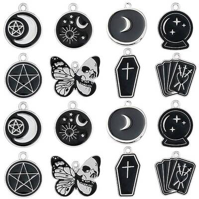 32Pcs 8 Style Alloy Enamel Pendants