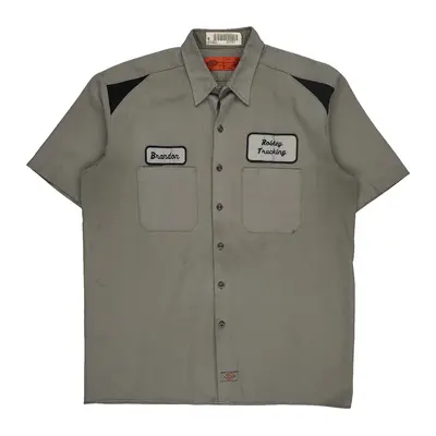 Robley Trucking Dickies Short Sleeve Shirt - Large Grey Polyester Blend | Size: large