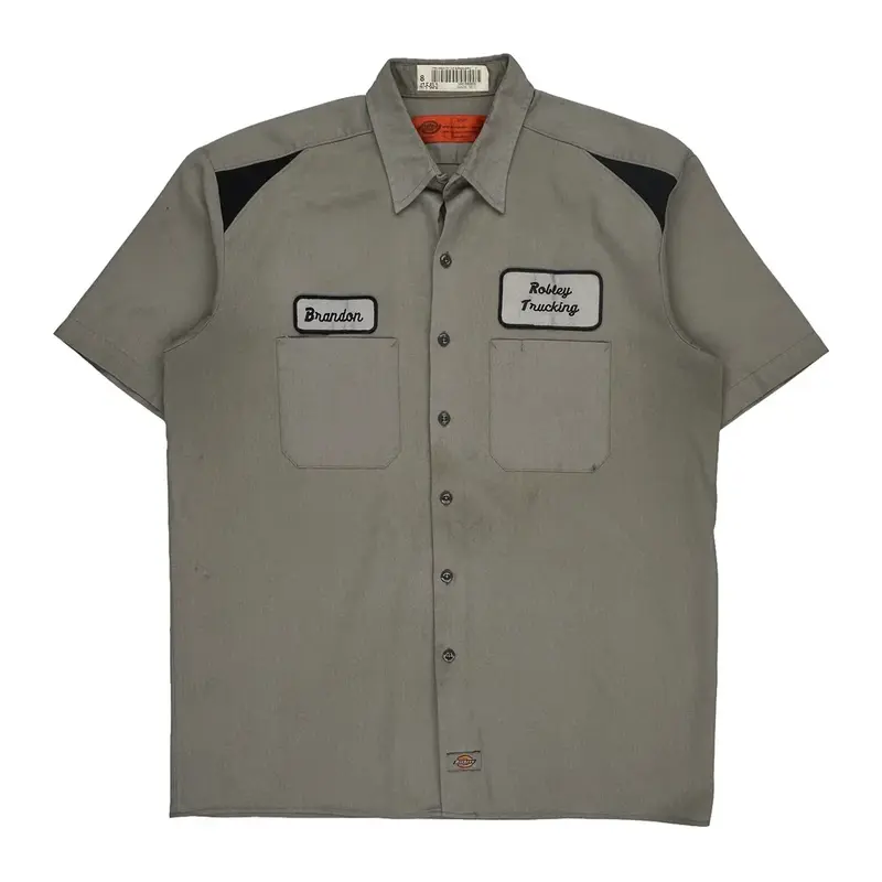Robley Trucking Dickies Short Sleeve Shirt - Large Grey Polyester Blend | Size: large