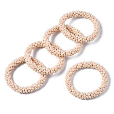 Faceted Opaque Glass Beads Stretch Bracelets