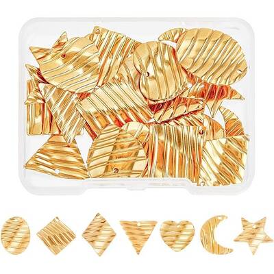 28Pcs 7 Style 304 Stainless Steel Pendants