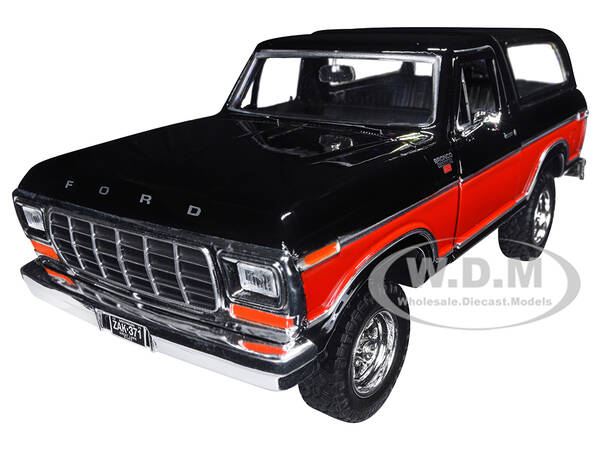 1978 Ford Bronco Ranger XLT with Spare Tire Black and Red \