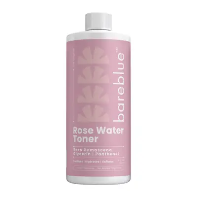Bareblue Rose Water Toner with 100% Rosa Damascena Base, Alcohol-Free Hydrating Facial Toner, 4 fl oz
