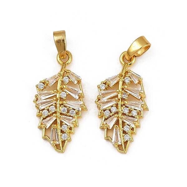 Rack Plating Brass Clear Cubic Zirconia Pendants