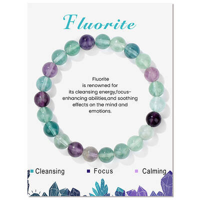 Natural Fluorite Beaded Stretch Bracelets