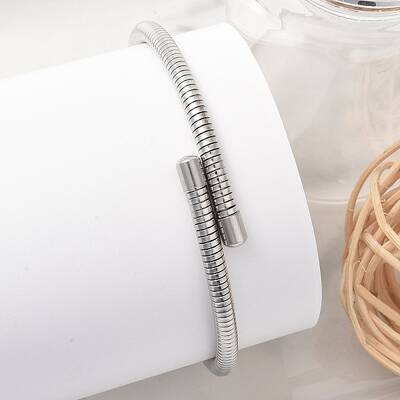 304 Stainless Steel Spring Bangles for Women