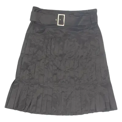 PESERICO Belted Womens Pleated Skirt Brown Knee Length XS
