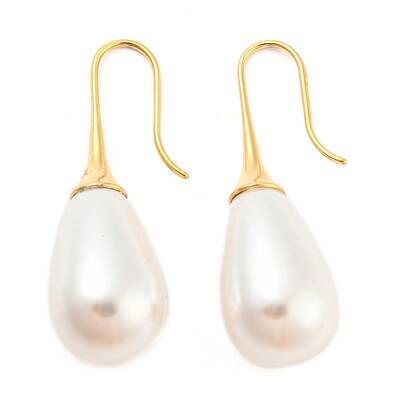 Plastic Pearl Teardrop Dangle Earrings