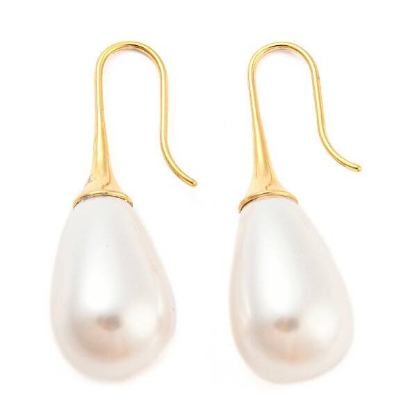 Plastic Pearl Teardrop Dangle Earrings