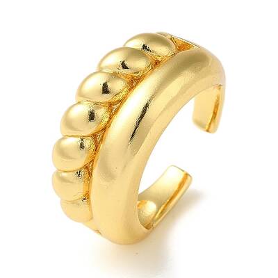 Rack Plating Brass Open Cuff Rings for Women