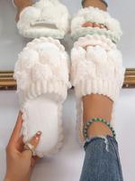 Women's Cute Plaid Design Fluffy Slippers, Trending Shoes, Casual Soft Comfortable Home Slippers, Gifts for Her, Slippers for...