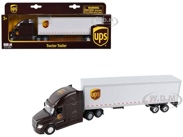 UPS Tractor Truck Brown with Dry Goods Trailer United Parcel Service 1/64 Diecast Model by Daron