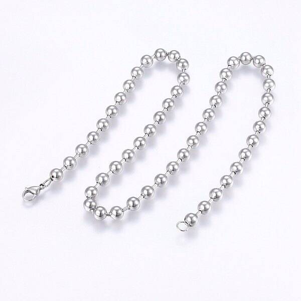 Non-Tarnish 304 Stainless Steel Ball Chain Necklaces
