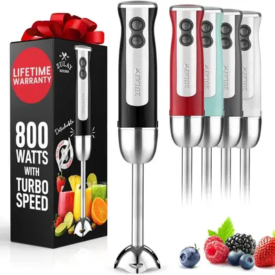 Powerful Immersion Blender Handheld - 800 Watts With Turbo Speed