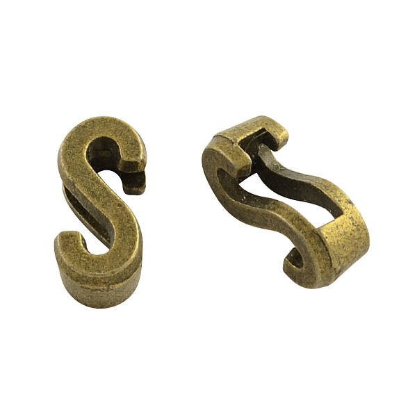 Tibetan Style Alloy Letter Slide Charms