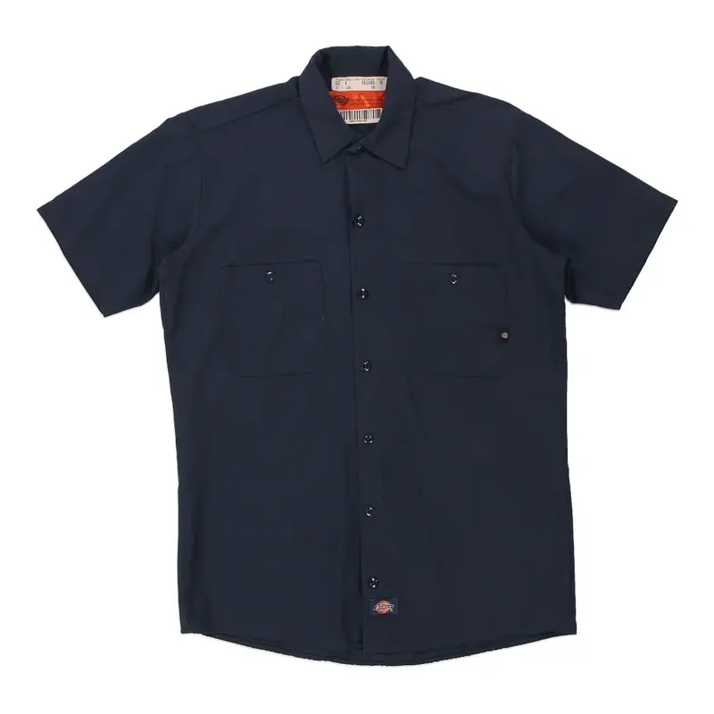 Dickies Short Sleeve Shirt - Small Navy Cotton Blend