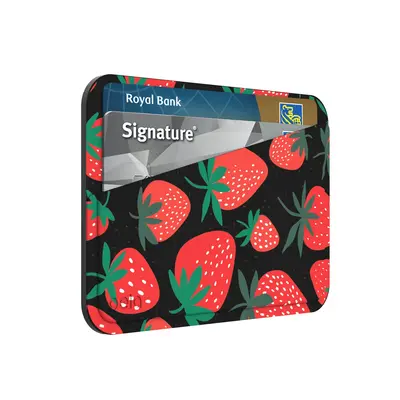 Black Strawberries Mini Wallet