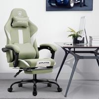 GTPLAYER Gaming Chair with Footrest, Fabric Office Chair with Pocket Spring Cushion, Memory foam lumbar pillow, High Back Erg...