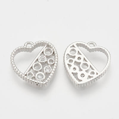 Brass Micro Pave Cubic Zirconia Charms