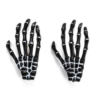 Halloween Skeleton Hands Bone Hair Clips
