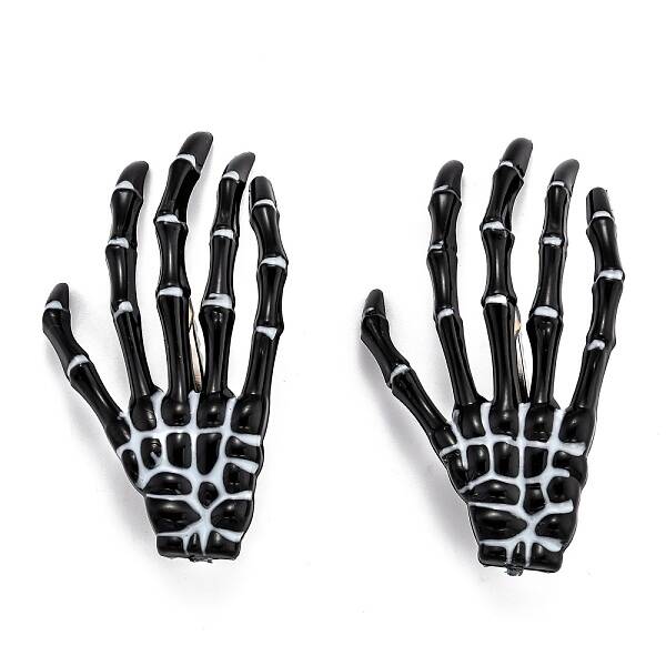Halloween Skeleton Hands Bone Hair Clips