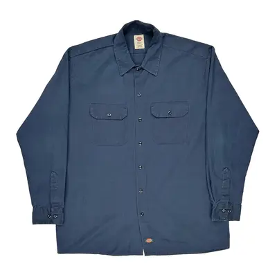 Dickies Shirt - XL Blue Polyester Blend