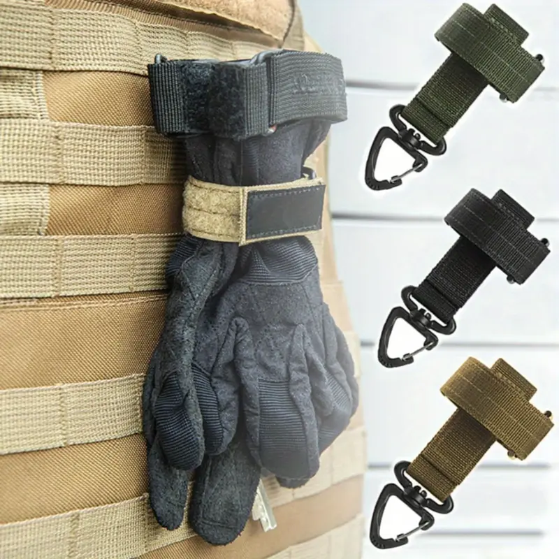 Multifunctional Gloves Strap, 3 Counts/set Tactical Gloves Hanging Strap with Hook, Outdoor Accessories for Camping Hiking Tr...