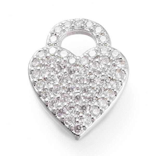 Brass Micro Pave Clear Cubic Zirconia Pendants