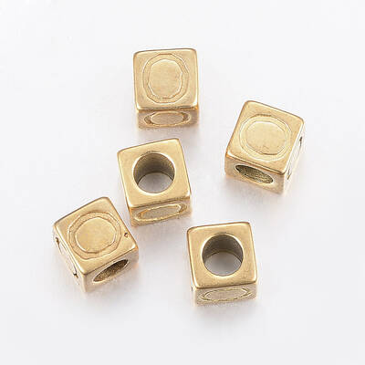 304 Stainless Steel Large Hole Letter European Beads