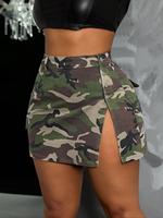 Women's Camo Print Denim Skirt, Casual Fashion Fitted Short Skirt for Daily Wear, Ladies Summer Bottoms, Womenswear, Cowgirl ...