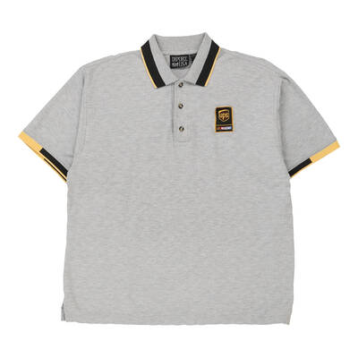 Diport Usa Nascar Polo Shirt - Large Grey Cotton Blend