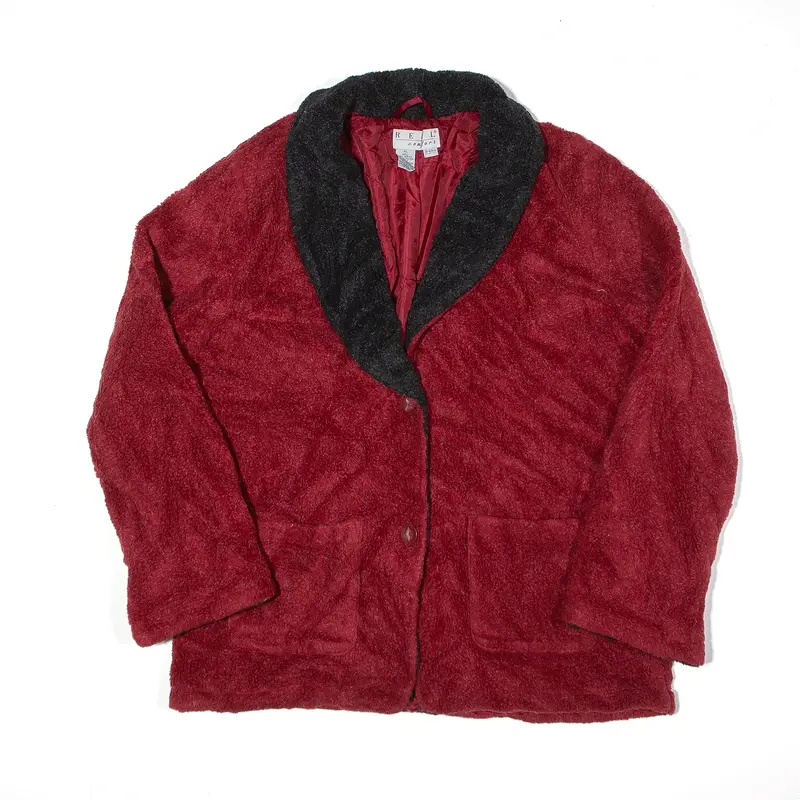 REAL COMFORT Jacket Maroon 90s Womens L