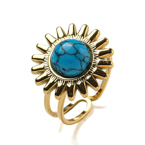 Ion Plating(IP) Sun 304 Stainless Steel Open Cuff Rings