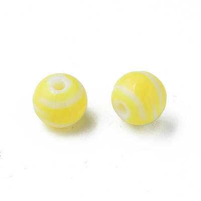 Opaque Striped Acrylic Beads