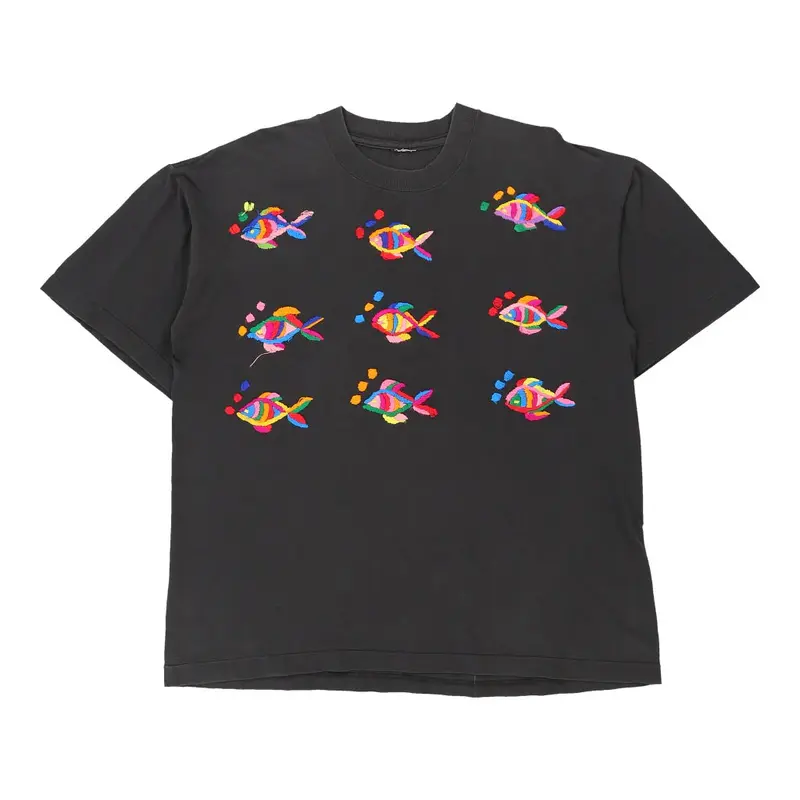 Single Stitch  Unbranded Graphic T-Shirt - XL Black Cotton