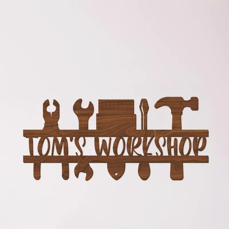 Workshop Wood Name Sign