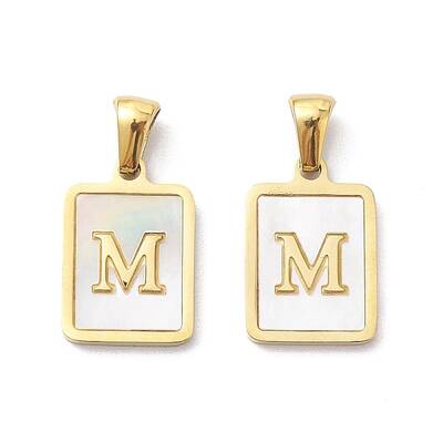 Ion Plating(IP) 304 Stainless Steel Pave Shell Pendants