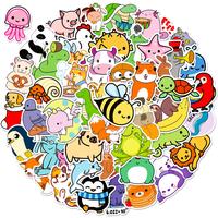 50pcs Cartoon Animal Series Sticker, Cute Multi-purpose Sticker For DIY Craft, Decoration, Hand Account