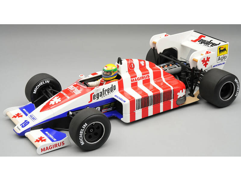 Toleman TG 184 #19 Ayrton Senna 3rd Place Formula One F1 Portuguese GP (1984) Mythos Series with Driver Figure and Displa...