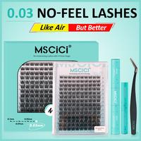 MSCICI 3D VogueFlora.03 Eyelash Clusters Kit Invisible Lash Band - 3D Effect DIY Cat Eye Natural Volume Look Eyelash Extensio...