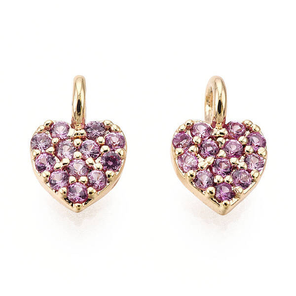 Brass Micro Pave Cubic Zirconia Charms
