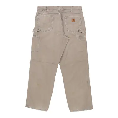 Carhartt Carpenter Trousers - 36W 32L Beige Cotton