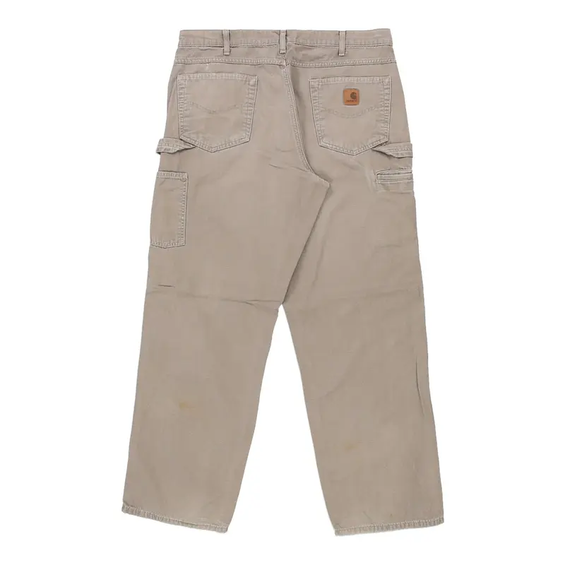 Carhartt Carpenter Trousers - 36W 32L Beige Cotton