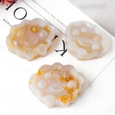 Cloud Natural Cherry Blossom Agate Rose Figurines